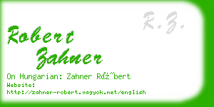 robert zahner business card